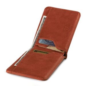 Gift Idea! New in Box Vaultskin “Manhattan” RFID-Blocking Leather Wallet, Cognac